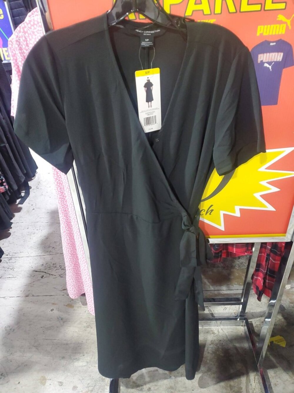 Essentials Women’s Cap‑Sleeve Faux‑Wrap Dress – BRAND NEW